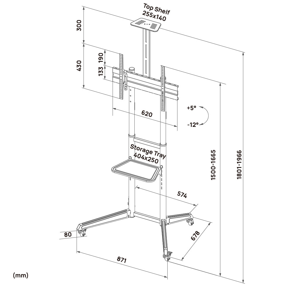 ChowLIFT 2|Compact Mobile TV Stand