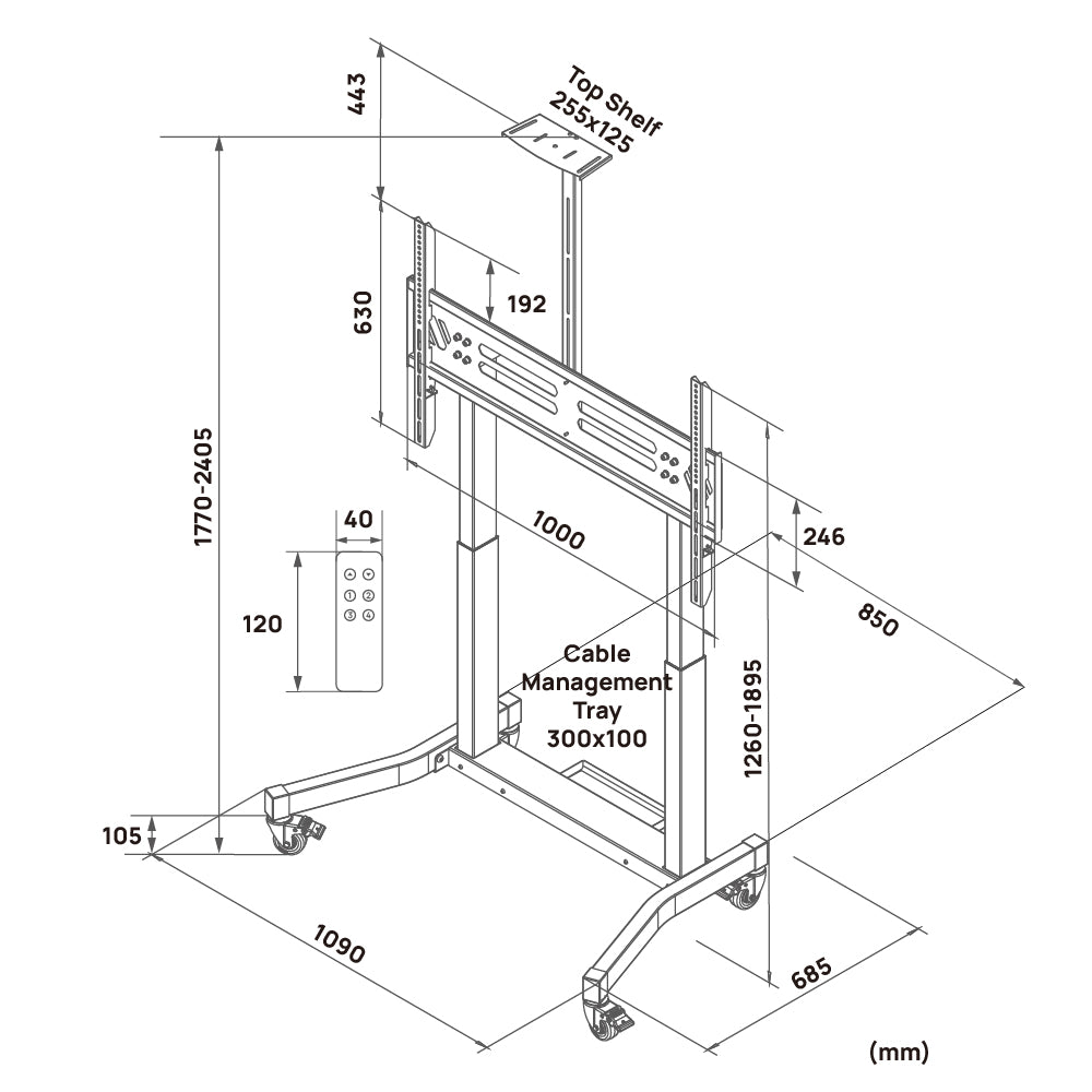 ChowLIFT 7｜Motorized Mobile TV Stand